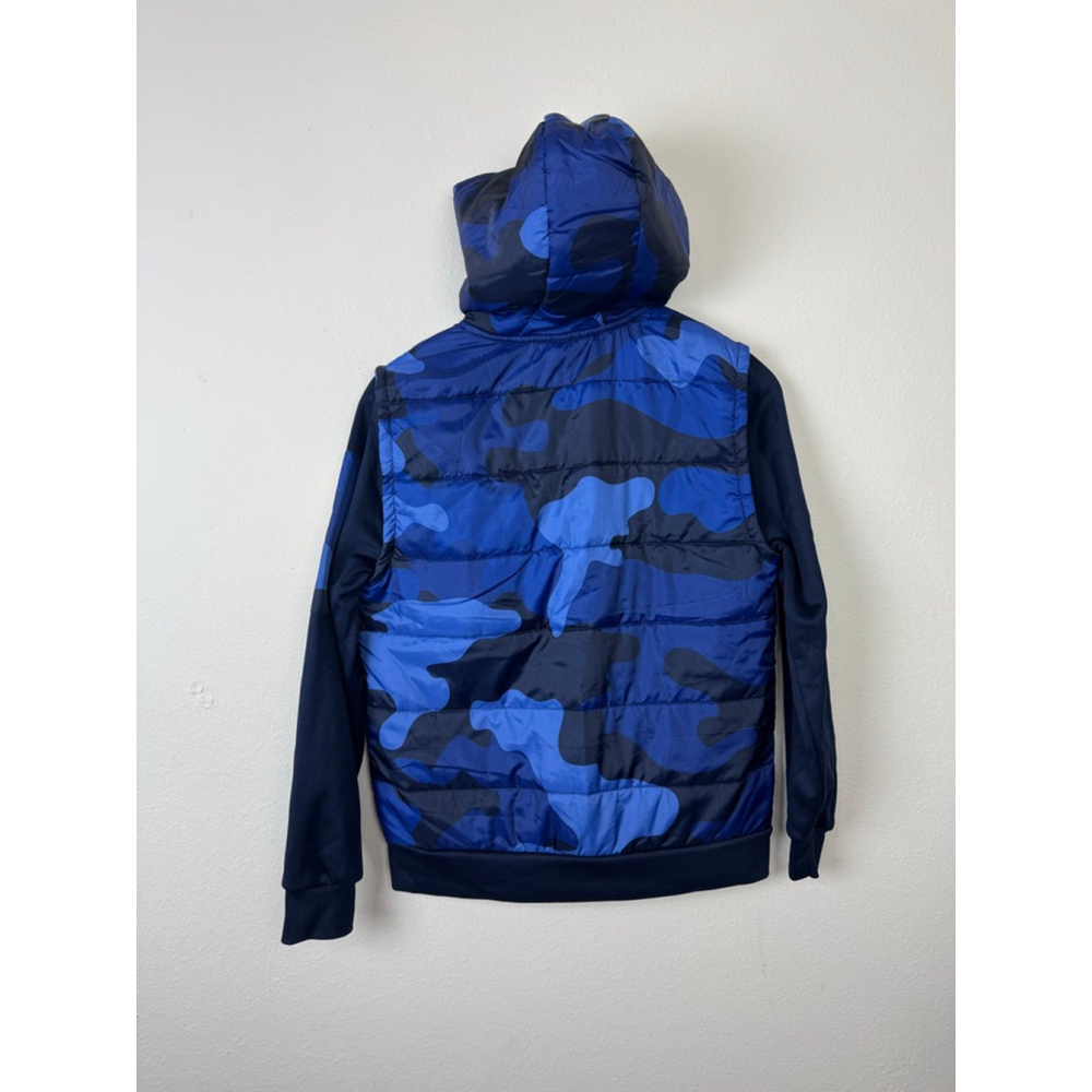 Reebok Youth Active Hooded Jacket 14/16 XL Blue Winter Outdoor Softshell Camo - Picture 2 of 6